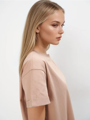 Mohito - Bawełniany t-shirt - beżowy