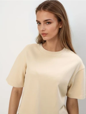 Mohito - Bawełniany T-shirt - beżowy