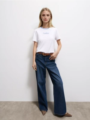 Mohito - Bawełniany T-shirt - biały