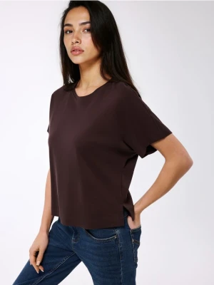 Mohito - Bawełniany t-shirt - ciemnobrązowy