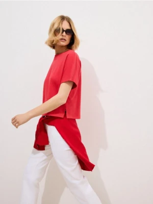 Mohito - Bawełniany t-shirt - czerwony