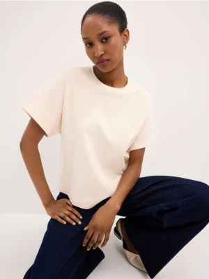 Mohito - Bawełniany t-shirt - kremowy