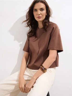 Zdjęcie produktu Mohito - Bawełniany t-shirt oversize - brązowy