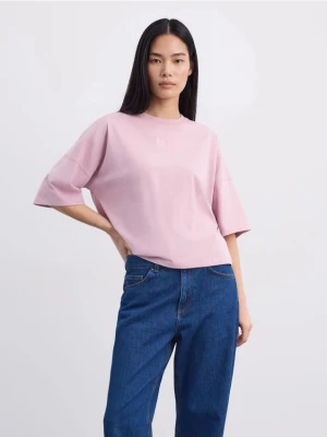Mohito - Bawełniany t-shirt - pastelowy różowy
