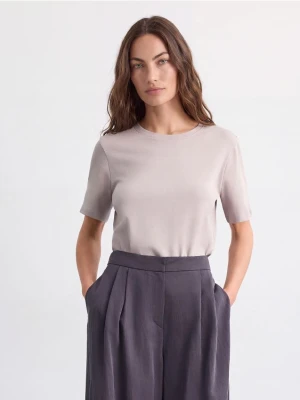Mohito - Bawełniany t-shirt - szary