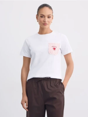 Zdjęcie produktu Mohito - Bawełniany t-shirt z haftem - biały