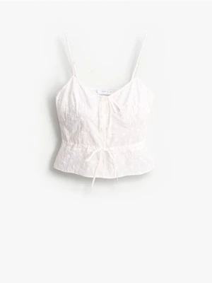 Mohito - Bawełniany top do spania - biały