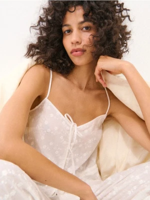 Mohito - Bawełniany top do spania - biały