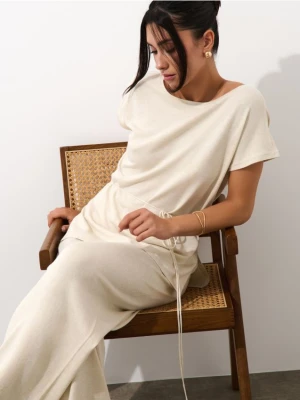 Mohito - Beżowa bluzka z wiązaniem - beżowy