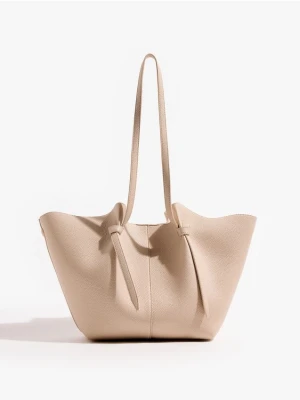 Mohito - Beżowa torebka shopper z kosmetyczką - beżowy