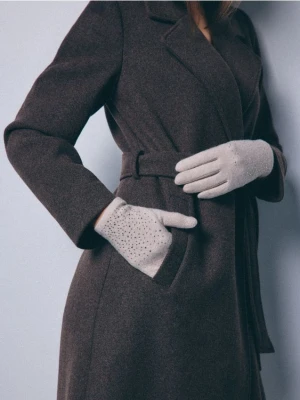 Mohito - Beżowe rękawiczki z wełną - beżowy