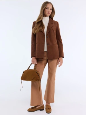 Mohito - Beżowe spodnie flare - brązowy