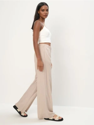 Mohito - Beżowe spodnie wide leg - beżowy