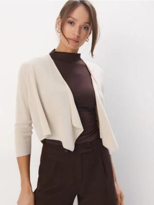 Mohito - Beżowy kardigan z metalizowaną nitką - beżowy