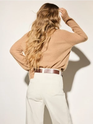 Mohito - Beżowy sweter z wełną i moherem - beżowy