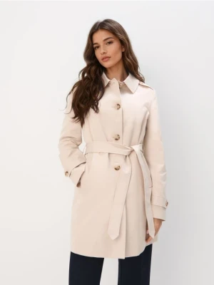 Mohito - Beżowy tencz z wiązaniem w talii - beżowy