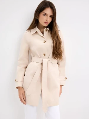 Mohito - Beżowy tencz z wiązaniem w talii - beżowy