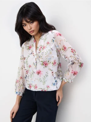 Mohito - Biała bluzka w kwiaty - biały