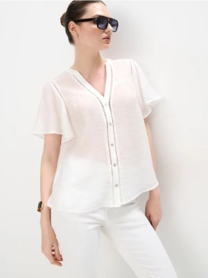 Mohito - Biała bluzka z lyocellem - biały