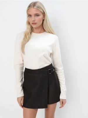 Mohito - Biały longsleeve z merceryzowanej bawełny - biały