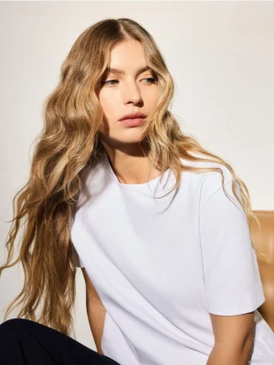 Mohito - Bawełniany t-shirt - biały