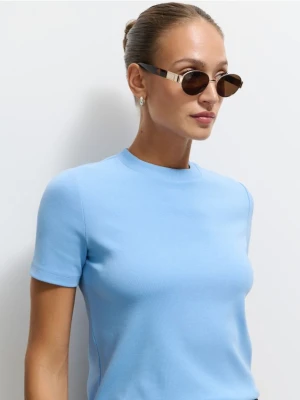 Mohito - Błękitny t-shirt z krótkim rękawem - błękitny