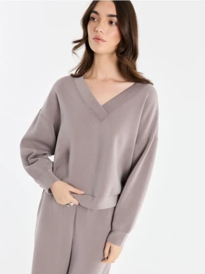 Mohito - Bluza basic z modalem - beżowy