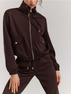 Mohito - Bluza z zamkiem - ciemnobrązowy