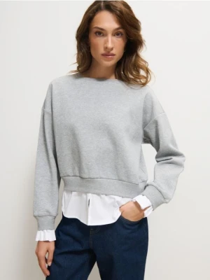 Mohito - Bluza ze wstawką koszulową - szary