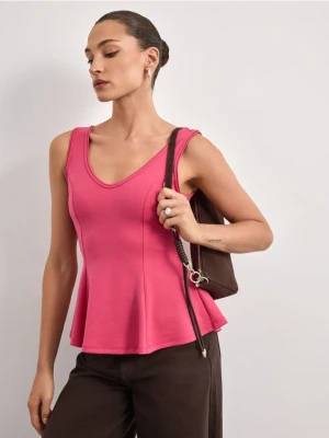 Mohito - Bluzka z baskinką - mocny różowy