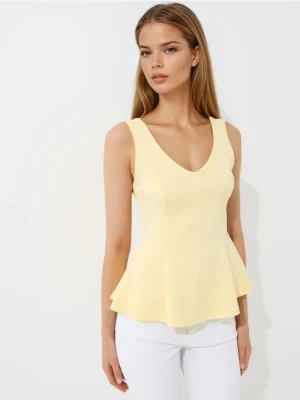 Mohito - Bluzka z baskinką - żółty