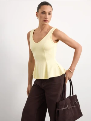 Mohito - Bluzka z baskinką - żółty