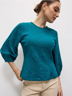 Mohito - Bluzka z bufiastym rękawem - zielony