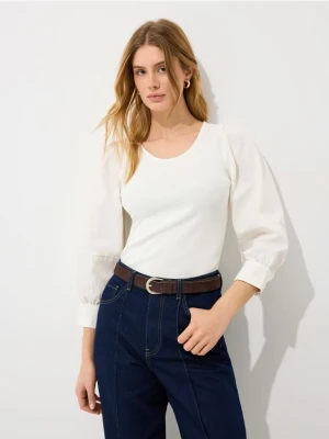 Mohito - Bluzka z bufiastymi rękawami - biały
