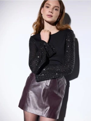 Mohito - Bluzka z cekinami - czarny