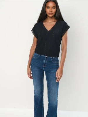 Mohito - Bluzka z dekoltem V - czarny