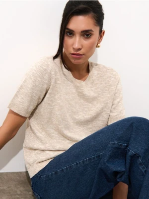 Mohito - Bluzka z dodatkiem lnu - beżowy