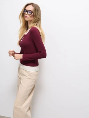 Mohito - Bluzka z dodatkiem wełny - kasztanowy