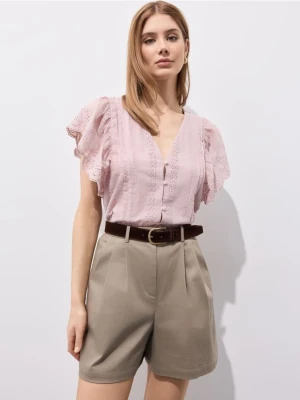 Mohito - Bluzka z falbanami - beżowy