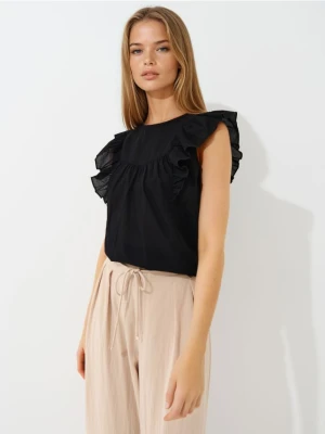 Mohito - Bluzka z falbanami - czarny