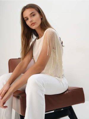 Zdjęcie produktu Mohito - Bluzka z frędzlami - beżowy