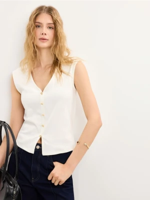 Mohito - Bluzka z guzikami - kremowy