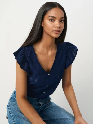 Mohito - Bluzka z haftem - granatowy