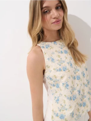 Mohito - Bluzka z haftem - kremowy