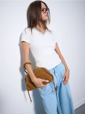 Mohito - Bluzka z kołnierzem polo - kremowy