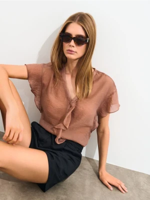 Mohito - Bluzka z lyocellem - brązowy