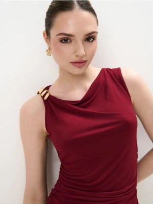 Mohito - Bluzka z marszczeniami - kasztanowy