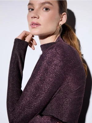 Mohito - Bluzka z metaliczną nitką - kasztanowy