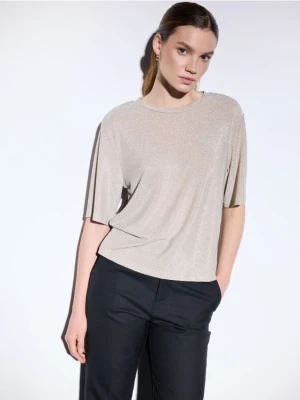 Mohito - Bluzka z metaliczną nitką - sand