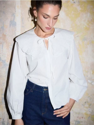 Mohito - Bluzka z ozdobnym kołnierzem - biały